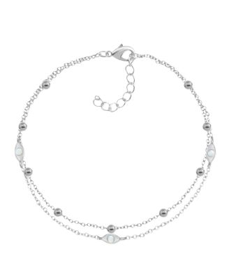 Two-Row Charm Anklet in Gold-Plate