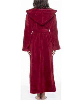 Women's Hooded Full Ankle Length Premium Fleece Bathrobe