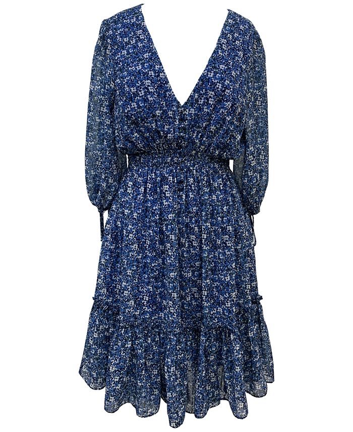 Taylor Petite Floral-Print Peasant Dress - Macy's