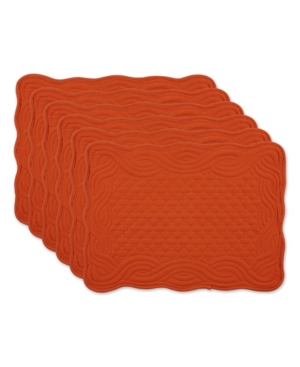 Design Imports Design Import Quilted Farmhouse Placemat, Set Of 6 In Orange