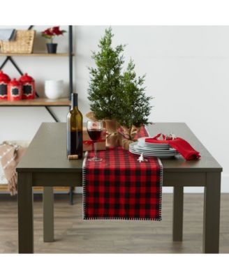 Christmas Buffalo Check with Embroidery Table Runner