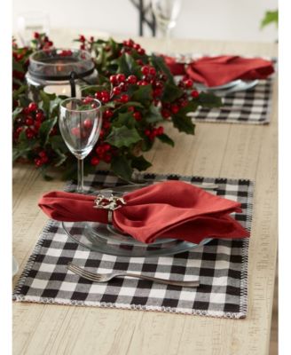 Christmas Buffalo Check with Embroidery Placemat, Set of 6
