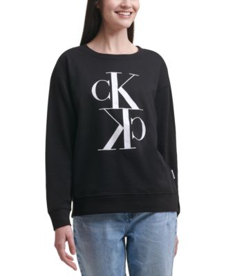 Calvin Klein Jeans Logo Print Long-Sleeve Top - Macy's