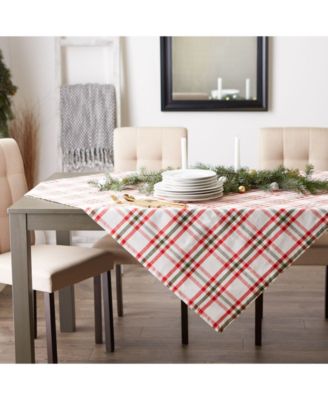 Kitchen and Table Top Jolly Tree Collection Tablecloth, Nutcracker Plaid, 52" x 52"