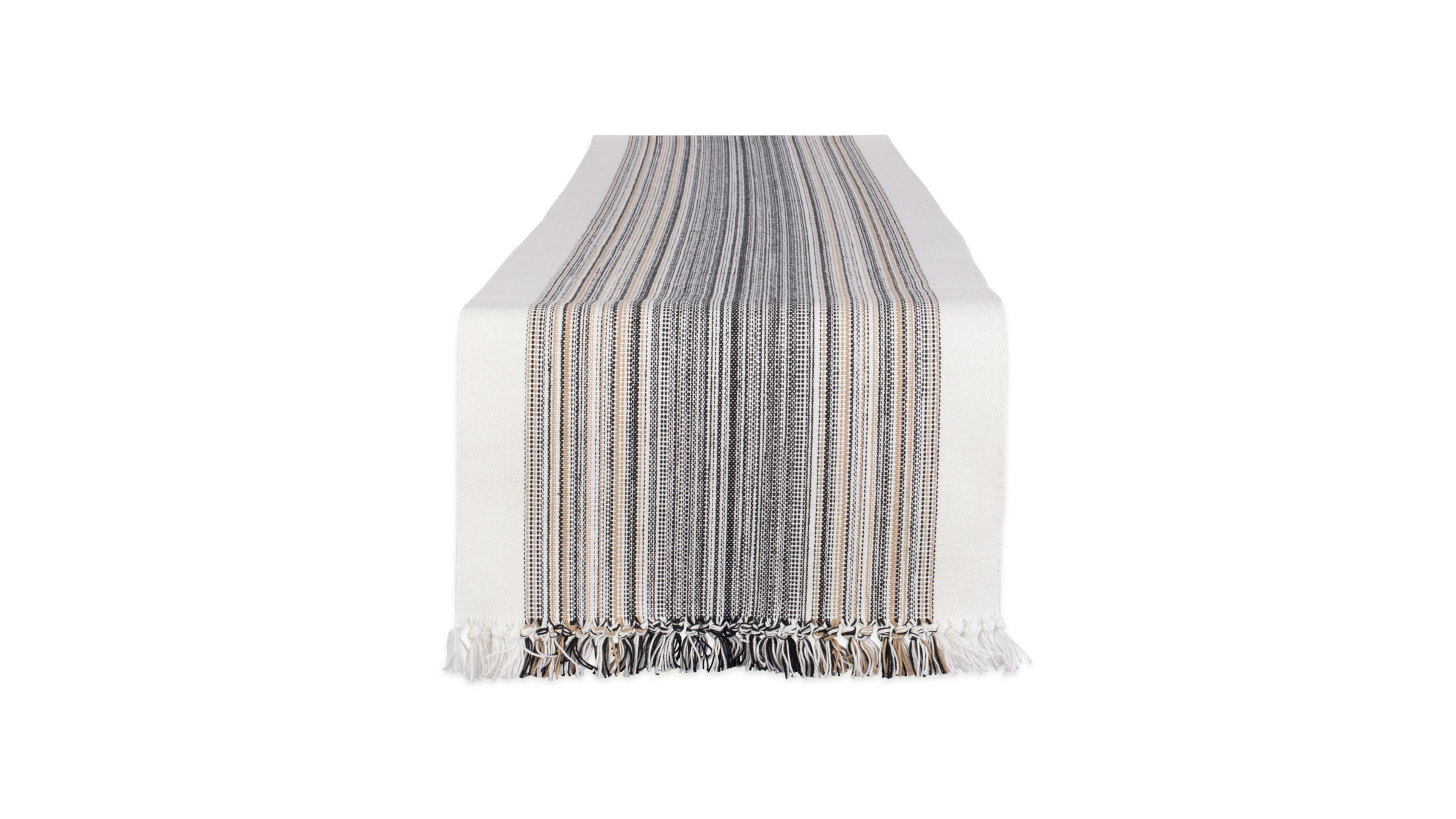 Design Imports Striped Fringed Table Runner, 14" x 108"