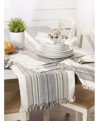 Fringed Stripe Table Toppers, 13" x 20", Set of 6