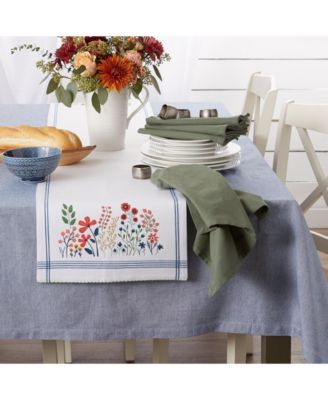 Flower Garden Embellished Table Runner, 14" x 72"