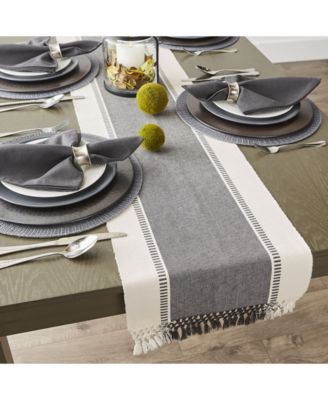 Mineral Dobby Stripe Table Runner, 13" x 72"