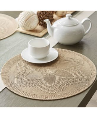 Floral Woven Round Placemat, Set of 6