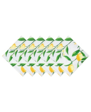 Shop Design Imports Lemon Bliss Print Outdoor Napkin, Set Of 6 In Multicolor