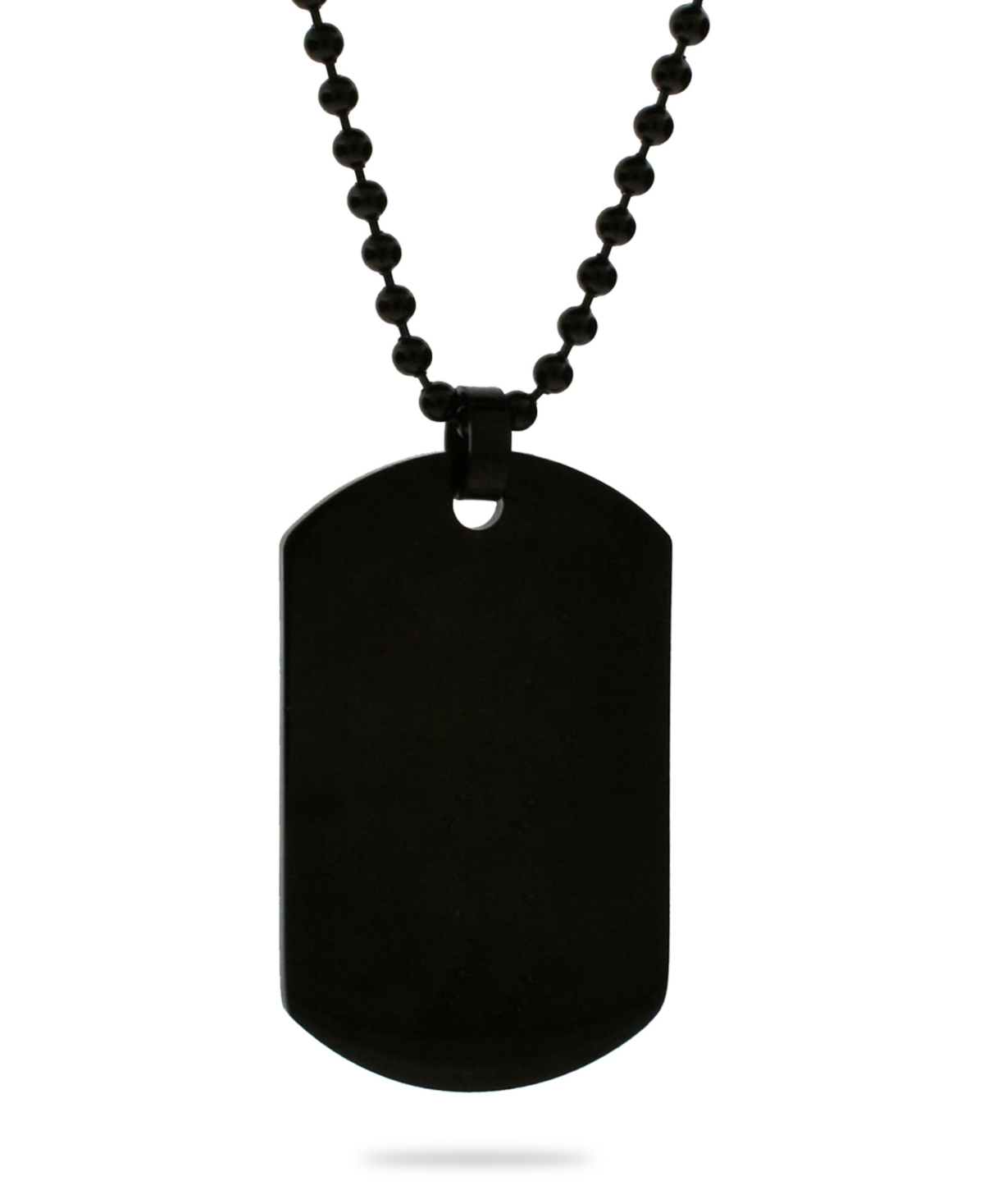 Eve's Jewelry Men's Black Plated Medium Stainless Steel Dog Tag Necklace