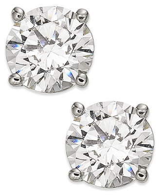 Macy's Diamond Stud Earrings (1-1/4 ct. t.w.) in 14k White Gold & Reviews -  Earrings - Jewelry & Watches - Macy's