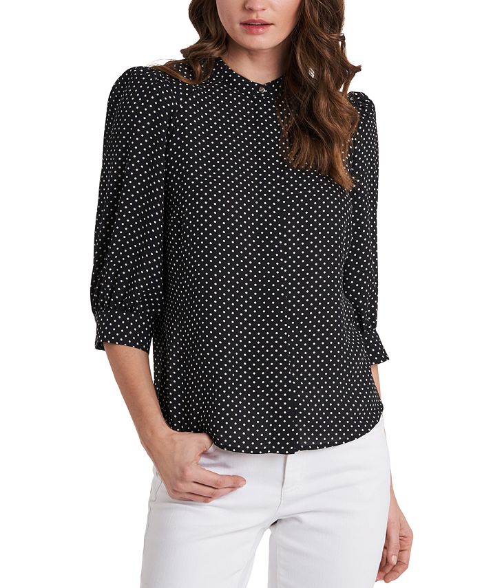 Riley & Rae Cole Dot-Print Puff-Shoulder Blouse, Created for Macy's ...