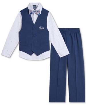 Nautica Baby Boys Shirt Poplin Vest Pants & Bowtie Set
