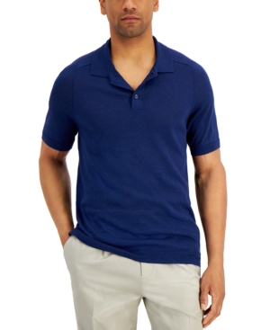 Tasso Elba Men's Sweater-Knit Linen Polo Shirt Created for Macy's