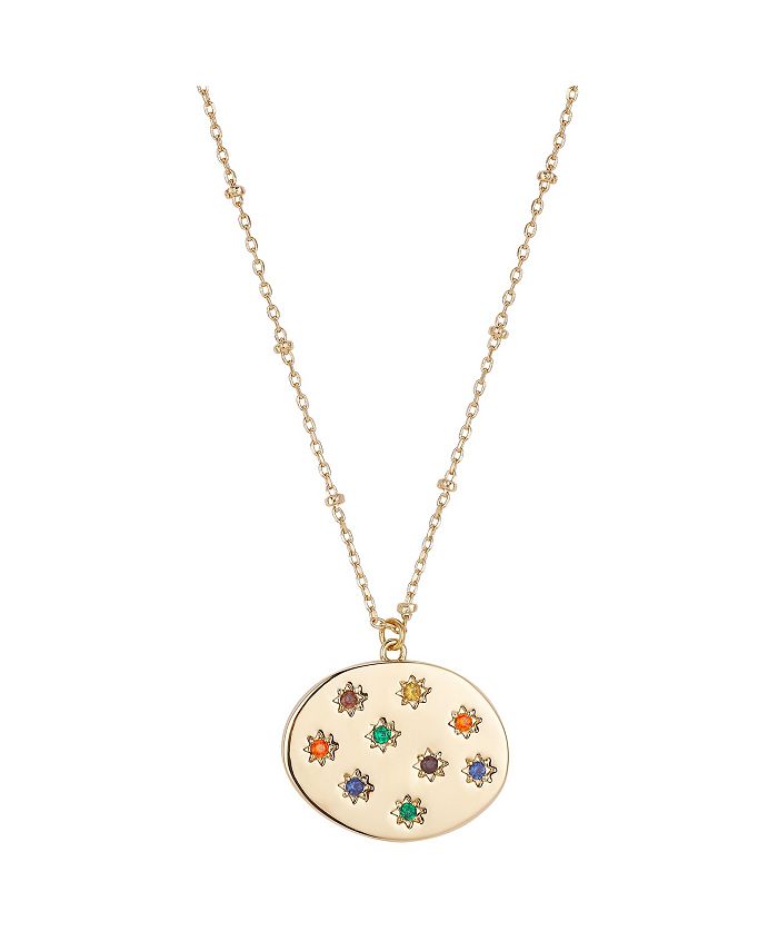 Unwritten Gold Flash Plated Multi Color Crystal Coin Necklace Macy s