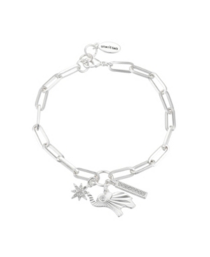 Unwritten Silver Plated Crystal Elephant Link Bracelet