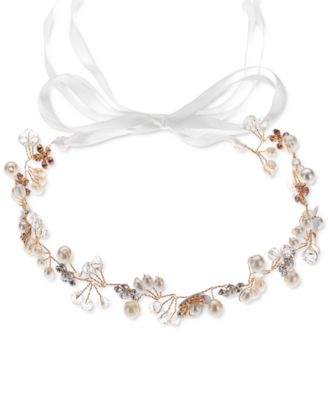 I.N.C. International Concepts - Gold-Tone Crystal & Imitation Pearl Wrap Headband