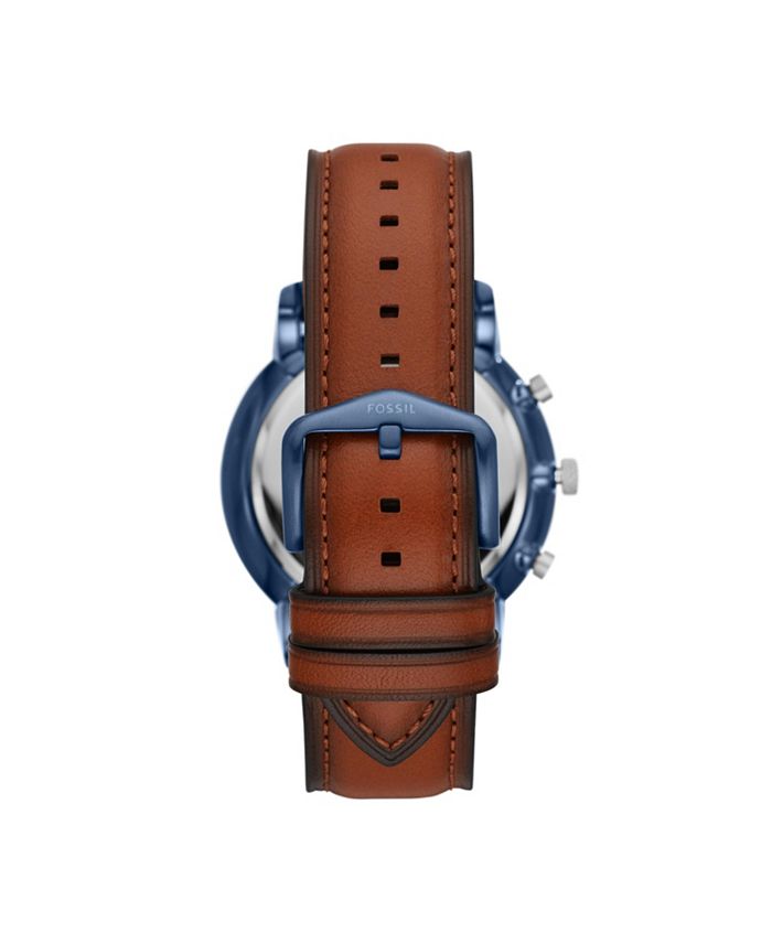 Fossil Men's Neutra Brown Leather Strap Watch 44mm Macy's