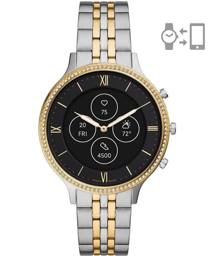 Fossil Hybrid HR Charter Two Tone Bracelet Smart Watch 42mm Macy s