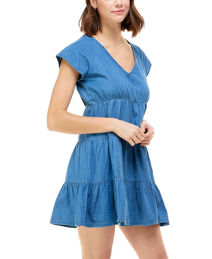 Rosie Harlow Juniors Cotton Chambray Babydoll Dress Macy s