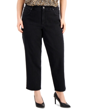 STYLE & CO PLUS SIZE HIGH-RISE STRAIGHT JEANS, CREATED FOR MACY'S