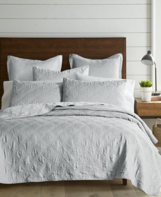 Levtex Home - Washed Linen Relaxed Textured Quilt, Full/Queen Gray