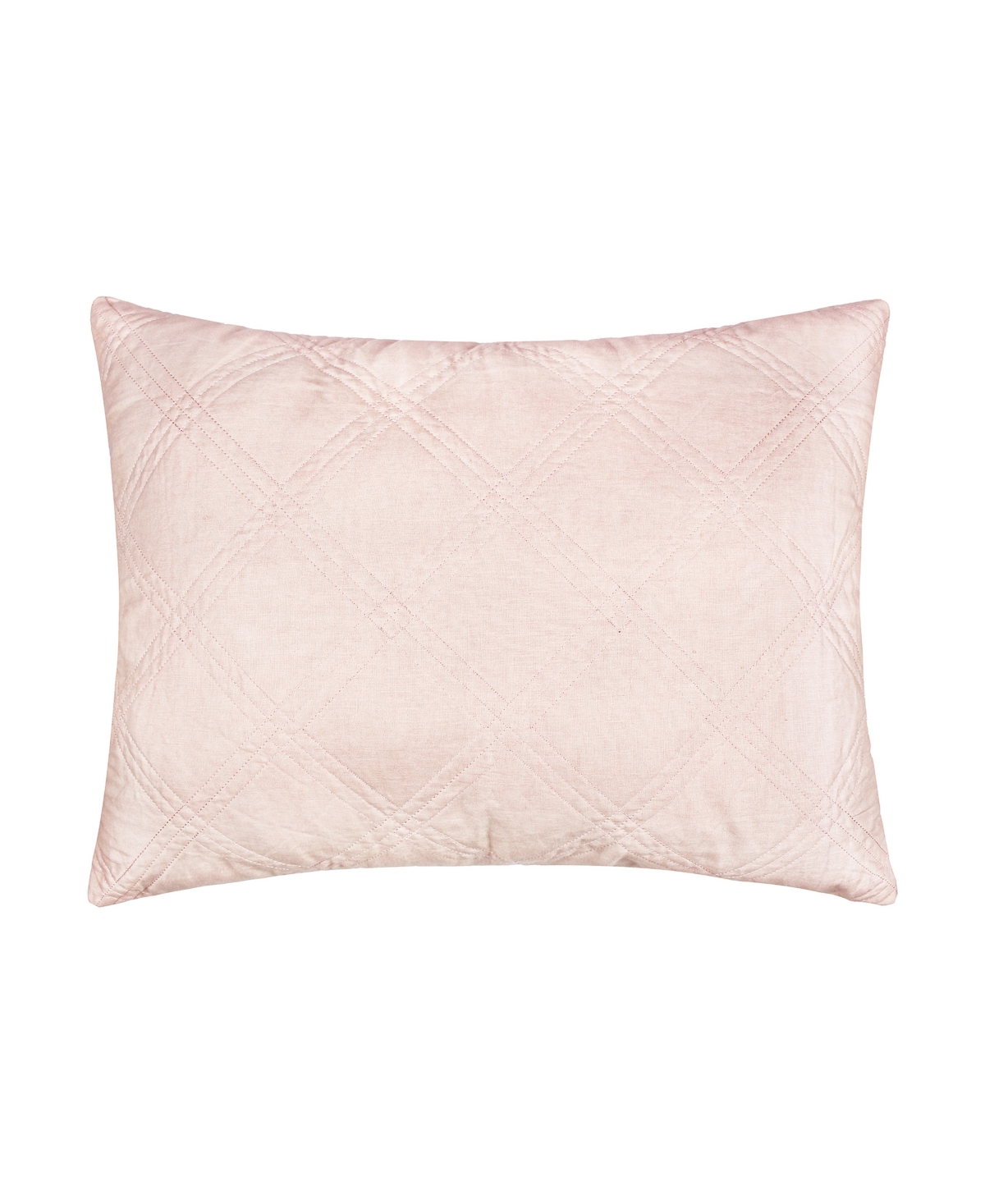 Levtex Washed Linen Quilted Sham, Standard In Blush
