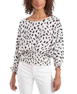 vince camuto merra pleated shoulder detail blouse