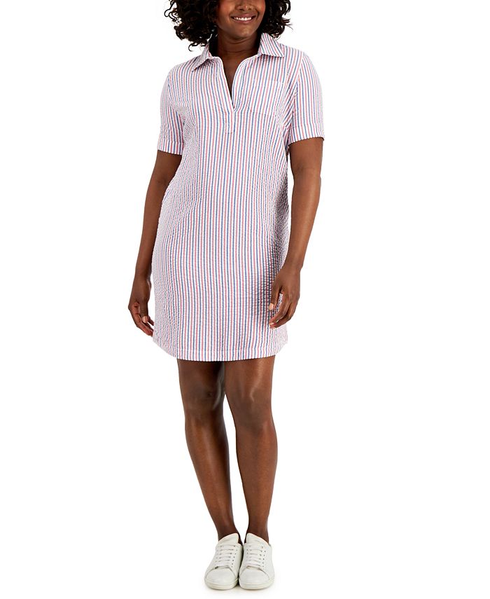 Karen Scott Petite Seersucker Dress, Created for Macy's - Macy's