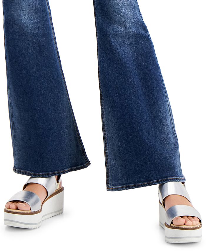 high rise pull on jeans
