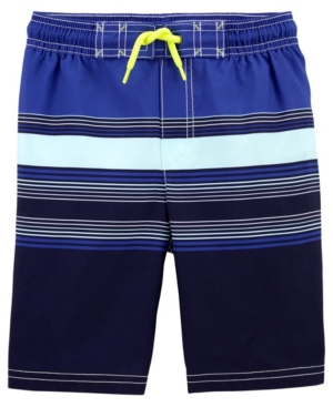 Little Boys Striped Swim Trunks