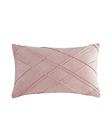 Naomi Pleated Velvet Pillow, 20" x 12"