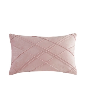 Cosmoliving Naomi Pleated Velvet Pillow, 20" X 12" Bedding In Blush