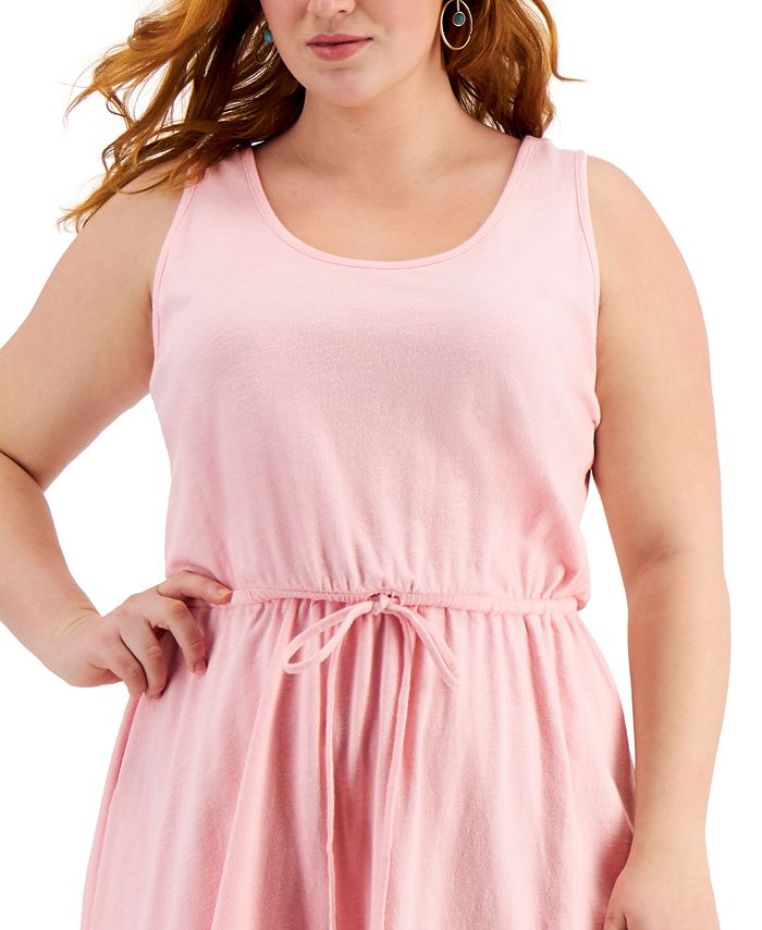 Knit Drawstring Waist Dress main image 0