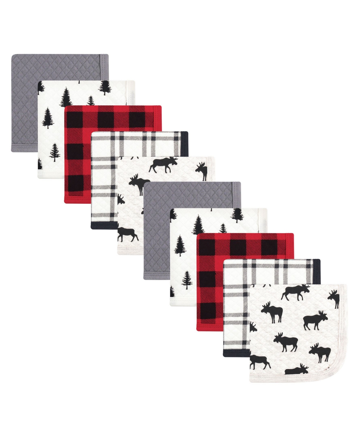 Hudson Baby Boys Softly Quilted Cotton Face Cloths