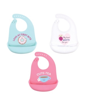 Baby Girls and Boys Silicone Bibs 3 Pack