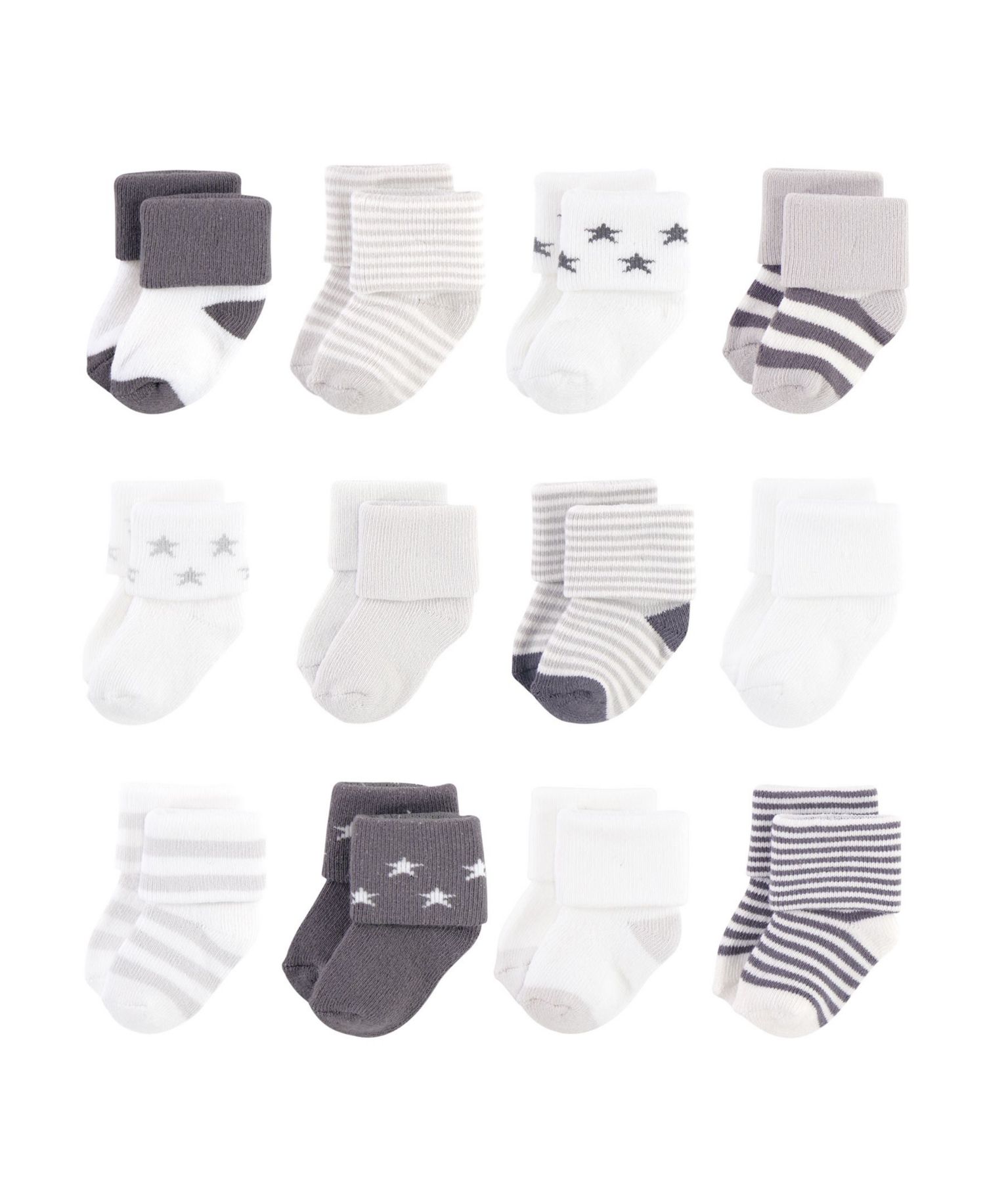 12Pk Natural Terry Socks