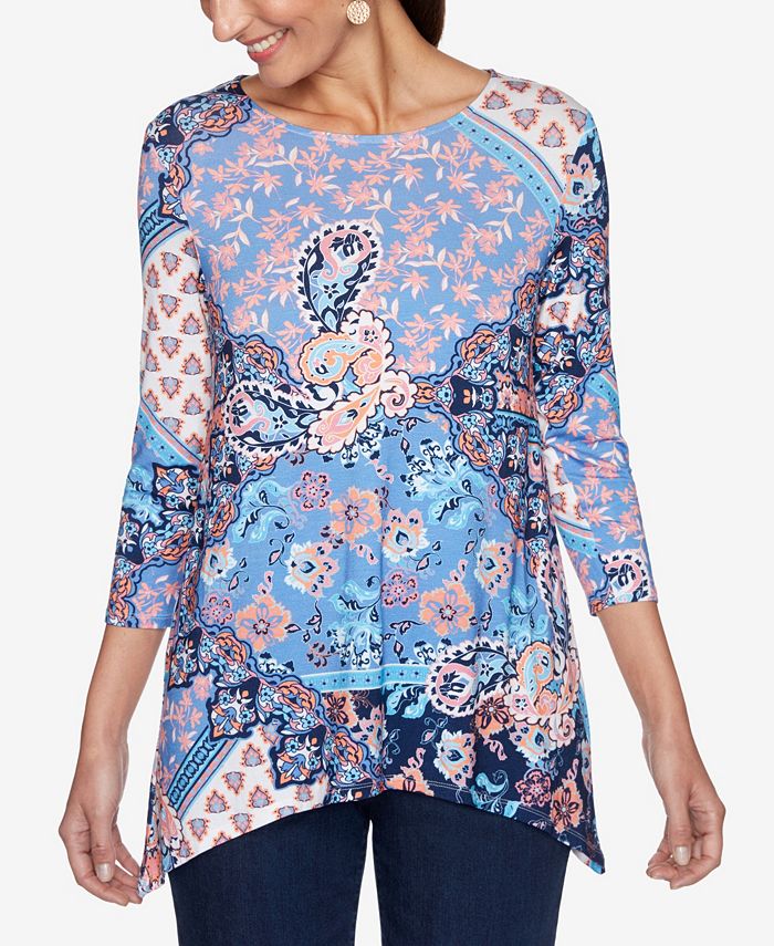 Ruby Rd. Plus Size Knit Mix Print Top Macy's