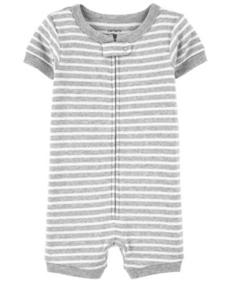 Carter's Baby Boys And Girls Striped Romper Pajamas - Macy's