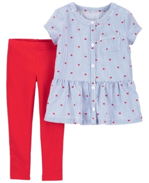 Carter's Baby Girl Heart Peplum Top and Legging Set