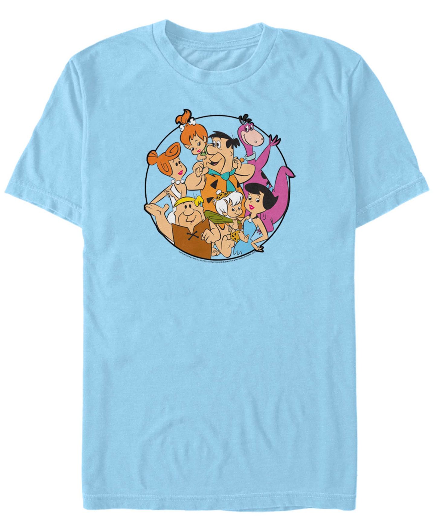 Мужская футболка Fifth Sun The Flintstones Circle Flintstone Short Sleeve, цвет: Светлый синий — фото 1