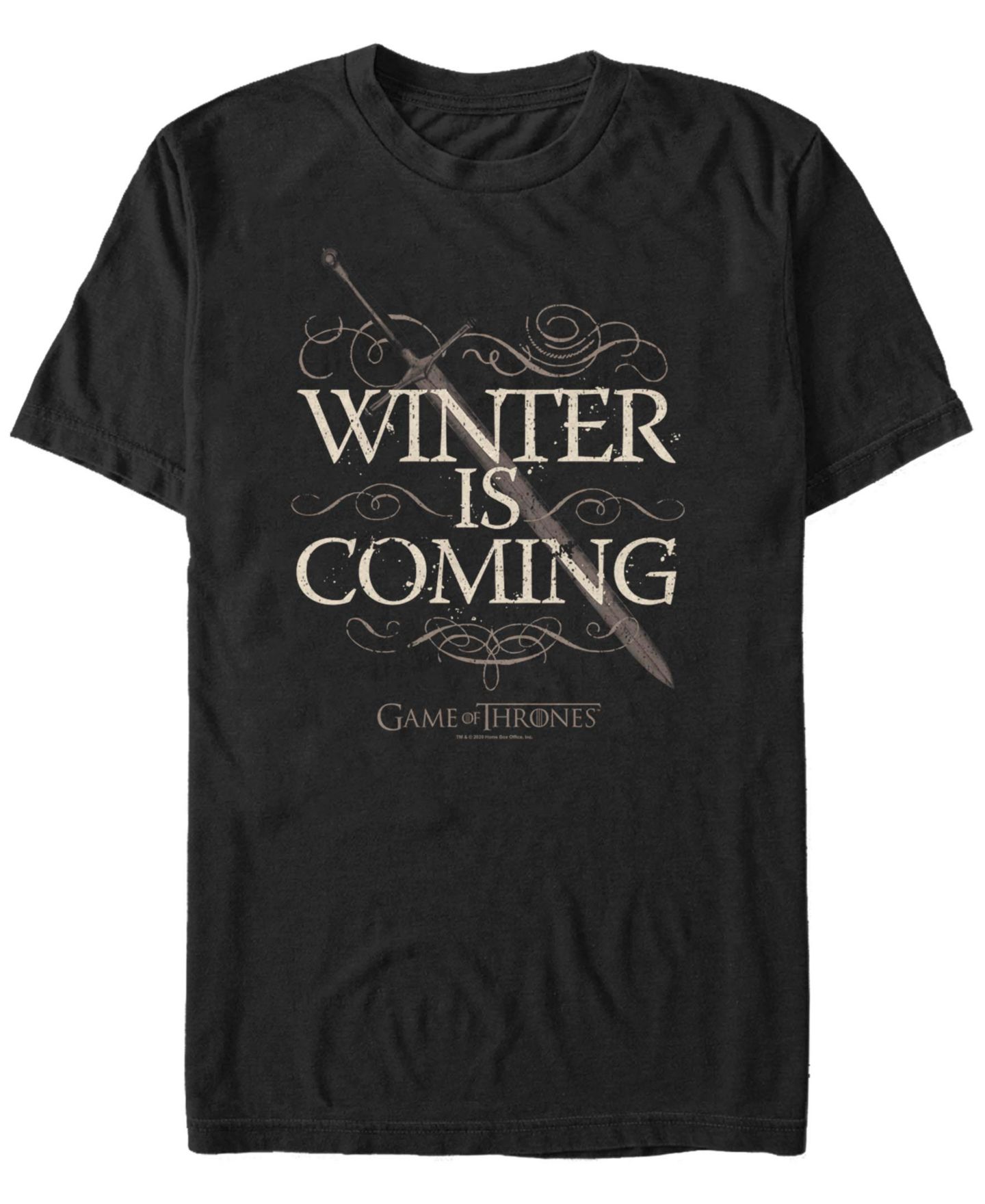 Мужская футболка Fifth Sun Game of Thrones Silent Snow Short Sleeve, цвет: Чёрный — фото 1