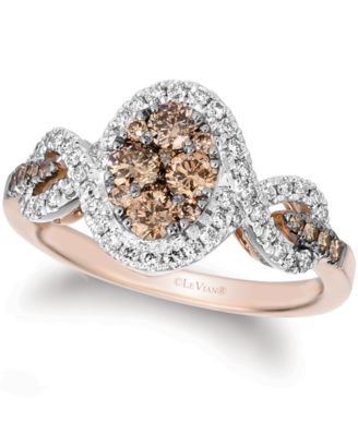 white gold rings with chocolate diamonds