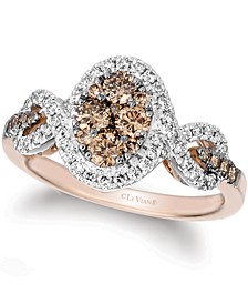Nude Diamond & Chocolate Diamond  Statement Ring (7/8 ct. t.w.) in 14k Rose & White Gold