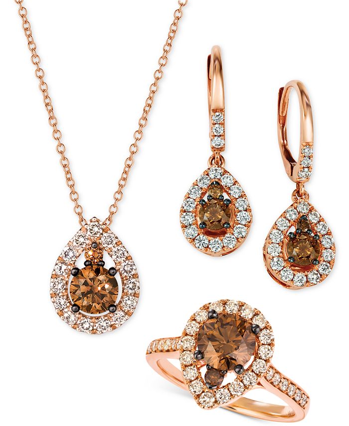 Le Vian Chocolate Diamond® & Nude Diamond™ Teardrop Earrings, Ring &  Pendant Necklace Collection in 14k Rose Gold & Reviews - Necklaces - Jewelry  & Watches - Macy's