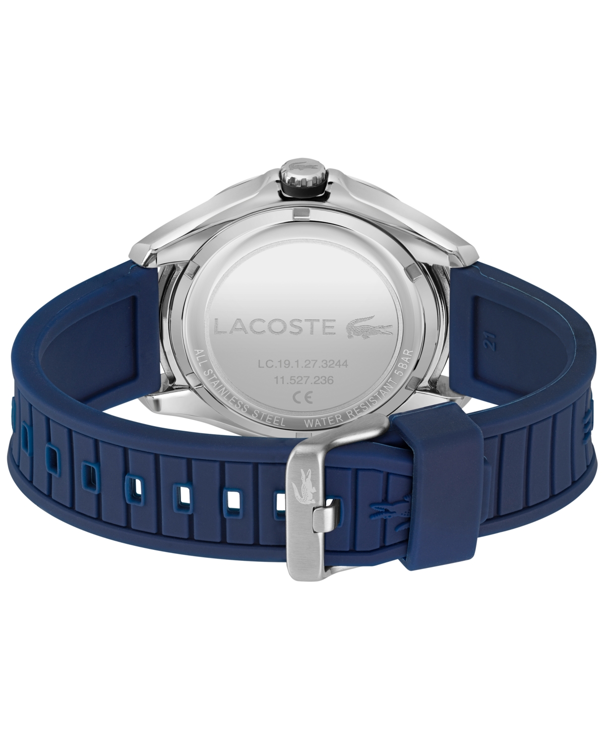Lacoste Men's Tiebreaker Blue Silicone Strap Watch 43mm