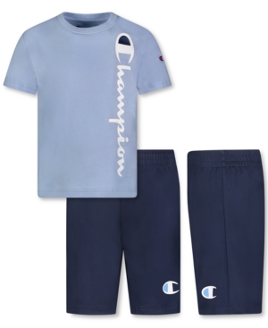 Champion Baby Boys 2-Pc Vertical Script T-Shirt & Shorts Set
