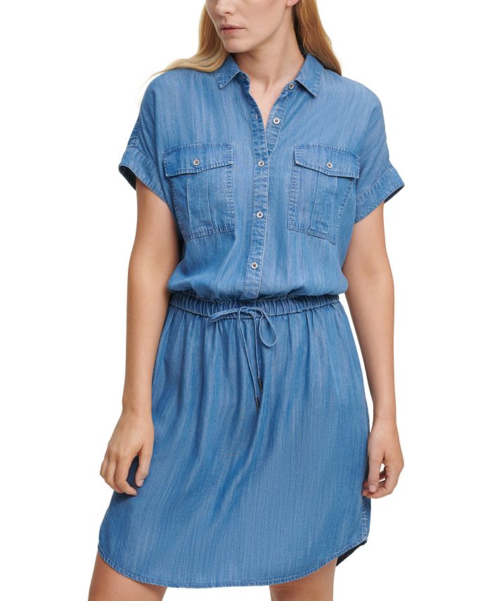 DKNY Collared Button-Front Shirtdress & Reviews - Dresses - Women - Macy's
