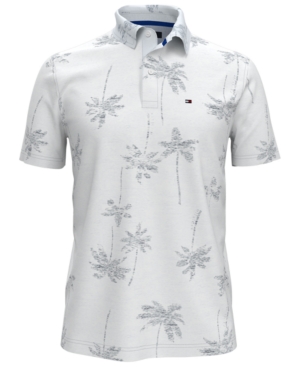 Tommy Hilfiger Men's Custom-Fit Caleb Palm-Print Polo
